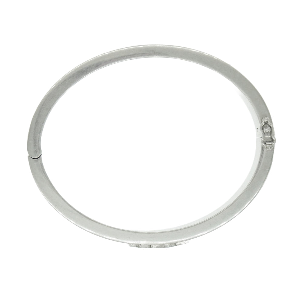 SAINT LAURENT サンローラン ロゴデザイン カサンドラ バングル シルバー系【中古】