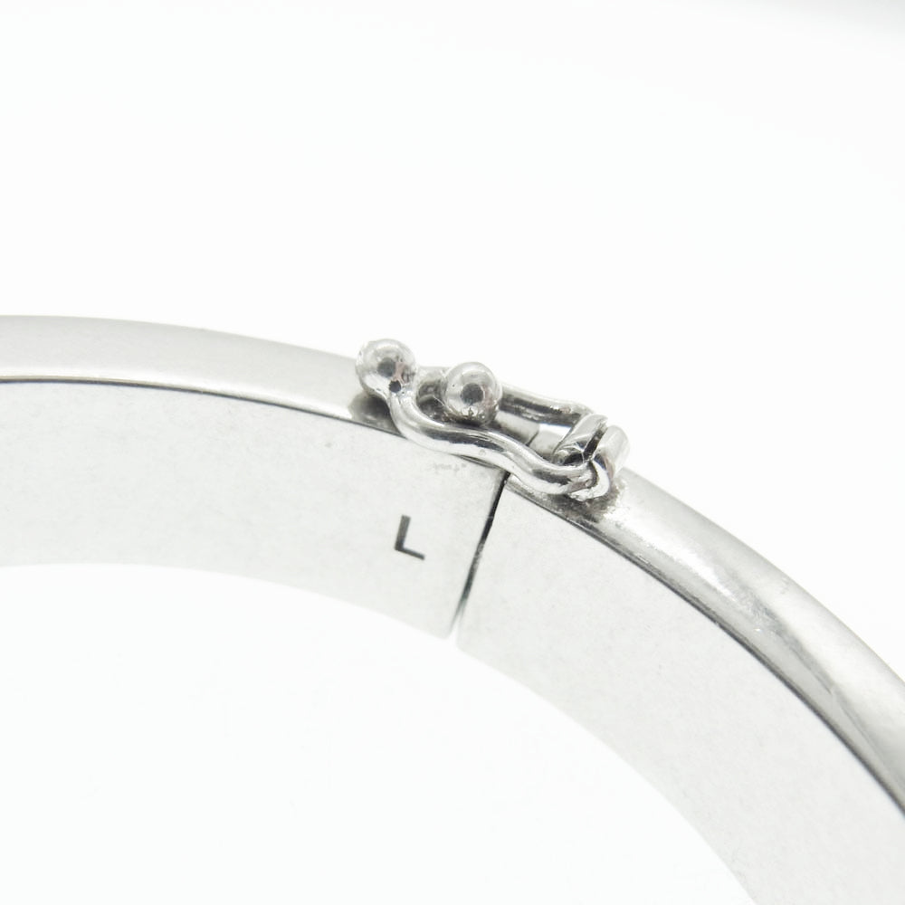 SAINT LAURENT サンローラン ロゴデザイン カサンドラ バングル シルバー系【中古】