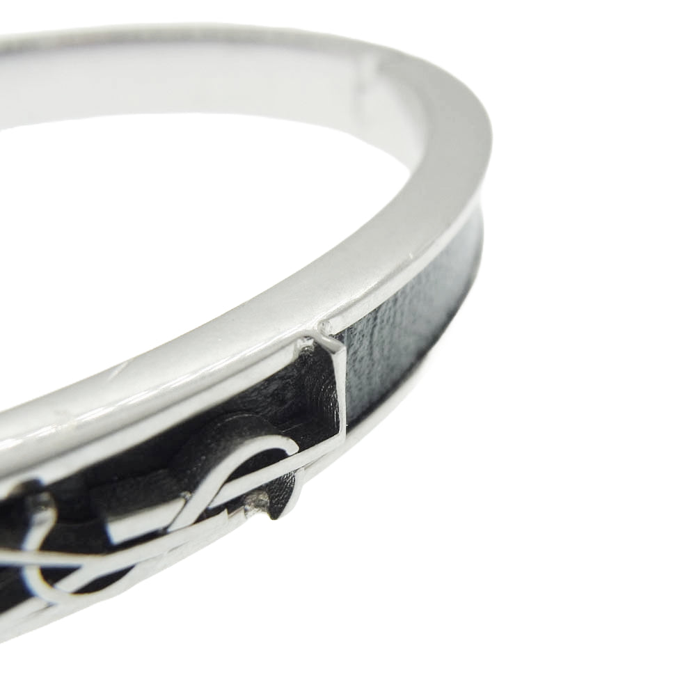 SAINT LAURENT サンローラン ロゴデザイン カサンドラ バングル シルバー系【中古】