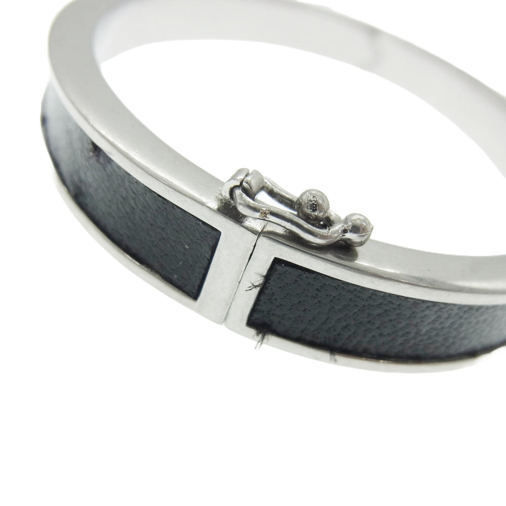 SAINT LAURENT サンローラン ロゴデザイン カサンドラ バングル シルバー系【中古】