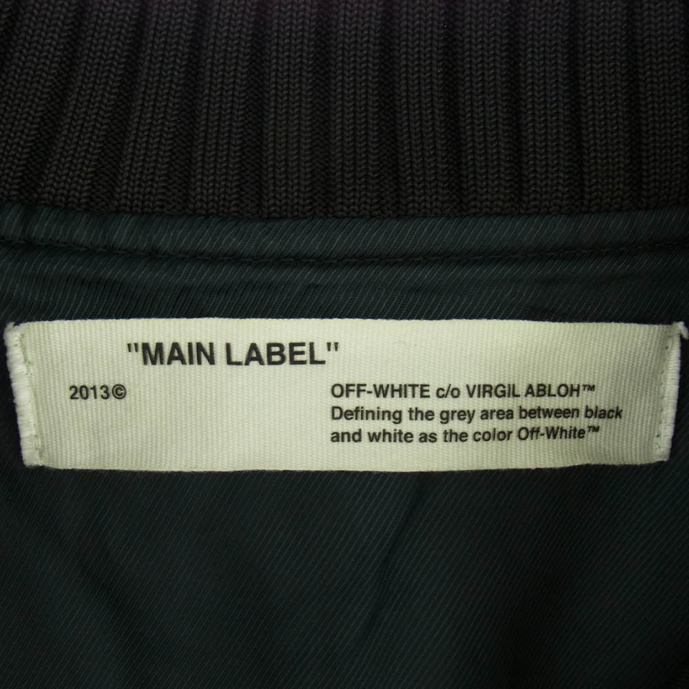 OFF-WHITE オフホワイト スプレーロゴ スタジアム ジャケット ブルゾン ブラック系 L【中古】