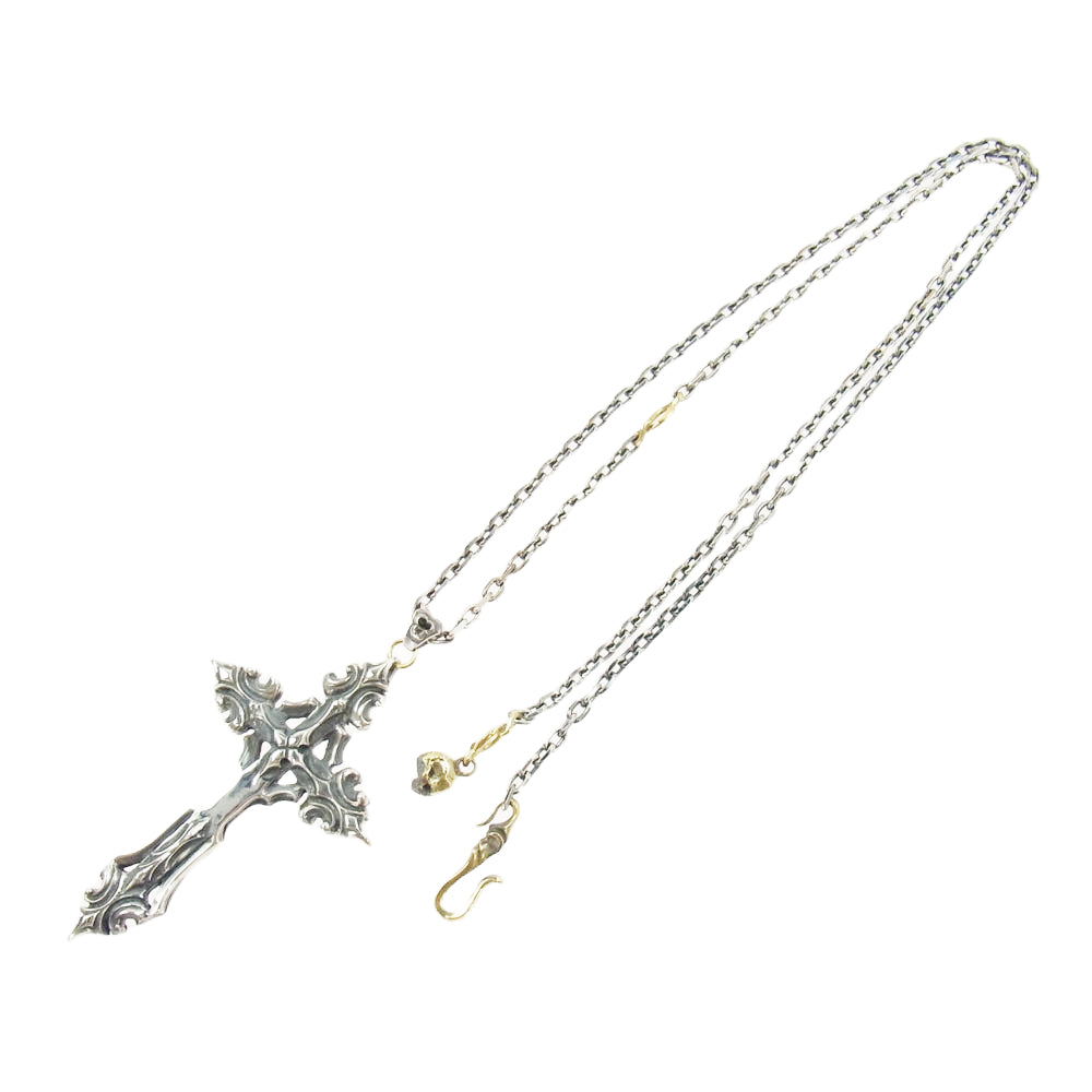 NO ID. ノーアイディ × VANITAS ヴァニタス ビッグ ロザリオ クロス スカル ネックレス チェーン シルバー系 ゴールド系【中古】