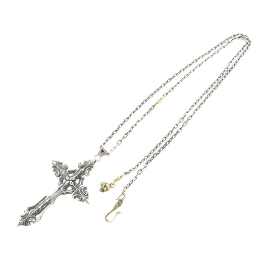 NO ID. ノーアイディ × VANITAS ヴァニタス ビッグ ロザリオ クロス スカル ネックレス チェーン シルバー系 ゴールド系【中古】
