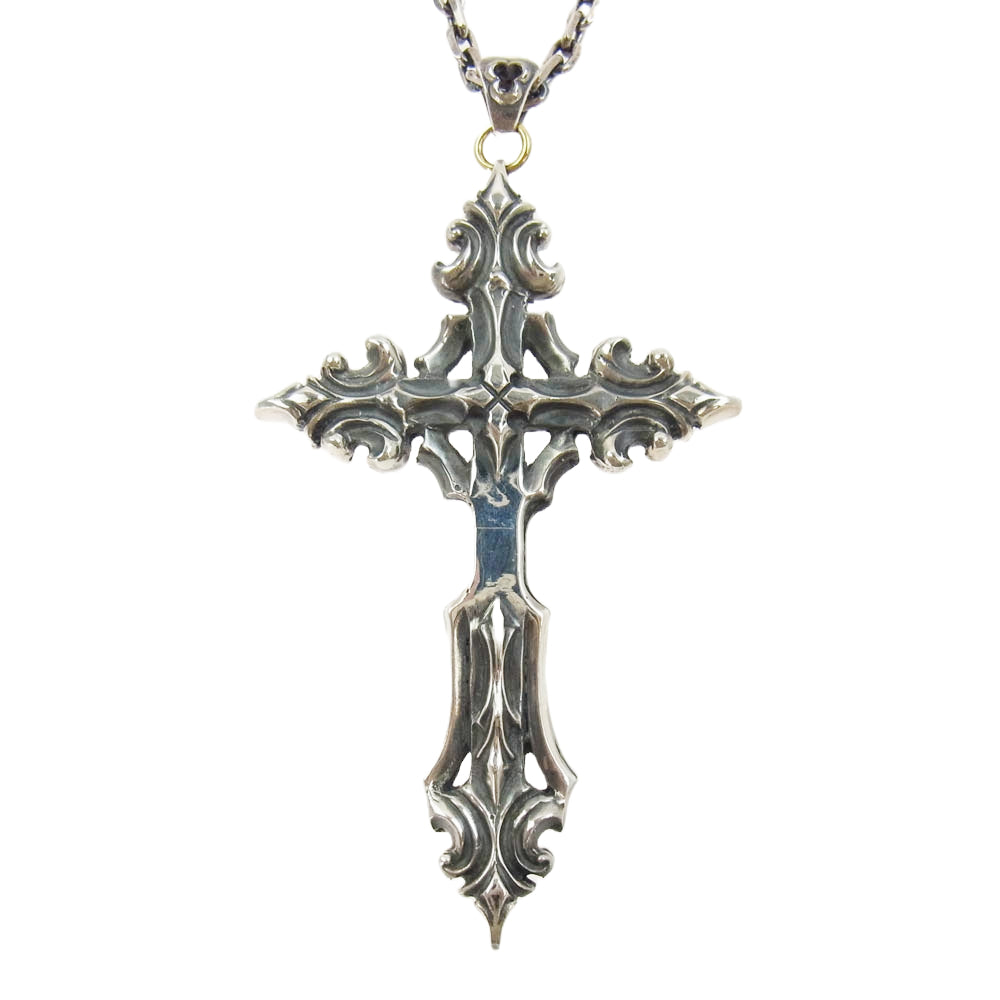 NO ID. ノーアイディ × VANITAS ヴァニタス ビッグ ロザリオ クロス スカル ネックレス チェーン シルバー系 ゴールド系【中古】