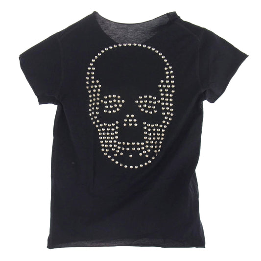 Lucien Pellat-Finet ルシアンペラフィネ バック スタッズ スカルデザイン Ｔシャツ 半袖カットソー ブラック系 XS【中古】