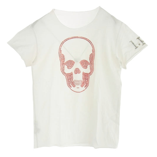 Lucien Pellat-Finet ルシアンペラフィネ スカル ライトストーン デザイン Ｔシャツ 半袖カットソー ホワイト系 S【中古】