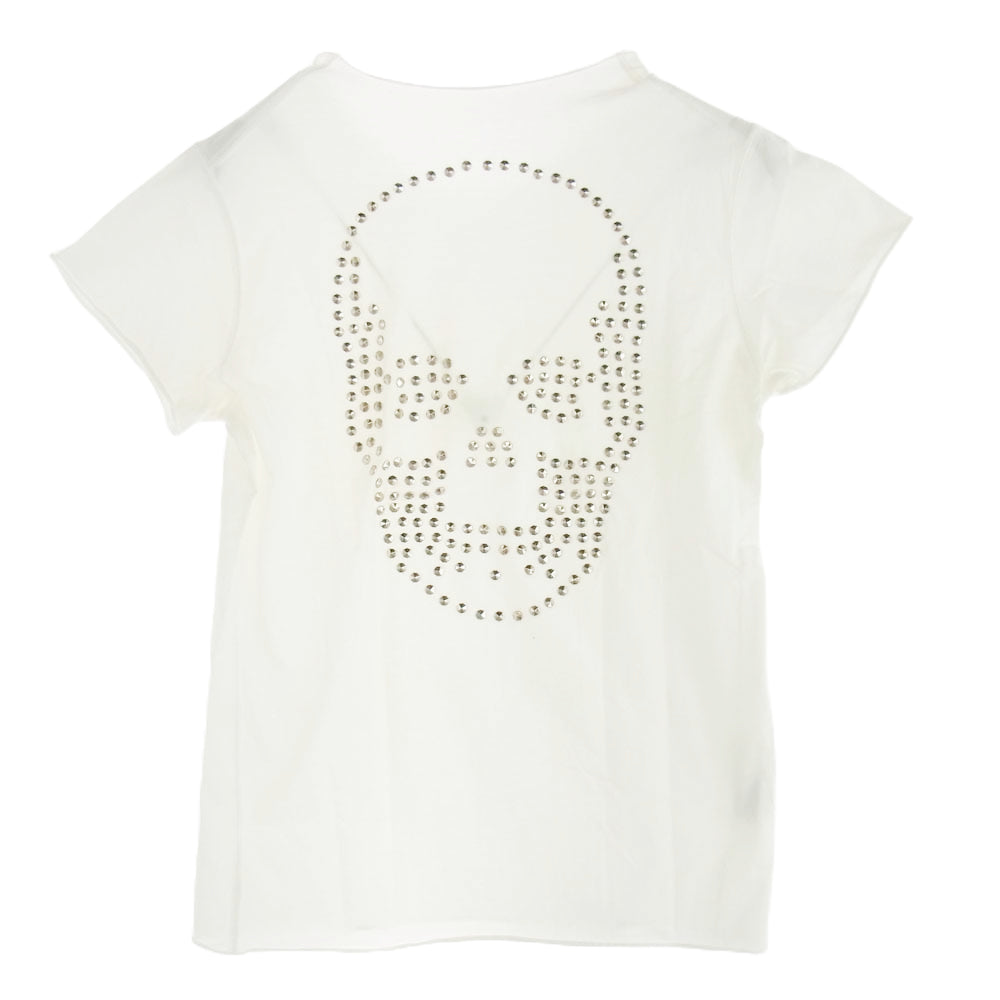 Lucien Pellat-Finet ルシアンペラフィネ バック スタッズ スカルデザイン Ｔシャツ 半袖カットソー ホワイト系 XS【中古】