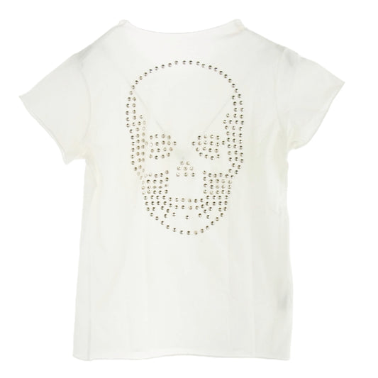 Lucien Pellat-Finet ルシアンペラフィネ バック スタッズ スカルデザイン Ｔシャツ 半袖カットソー ホワイト系 XS【中古】
