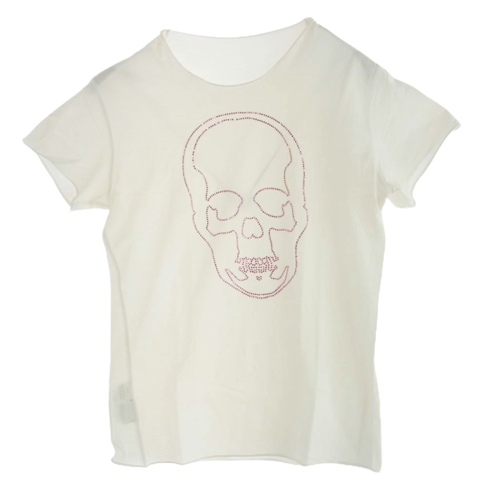 Lucien Pellat-Finet ルシアンペラフィネ スカルプリント ライトストーン Ｔシャツ 半袖カットソー ホワイト系 XS【中古】