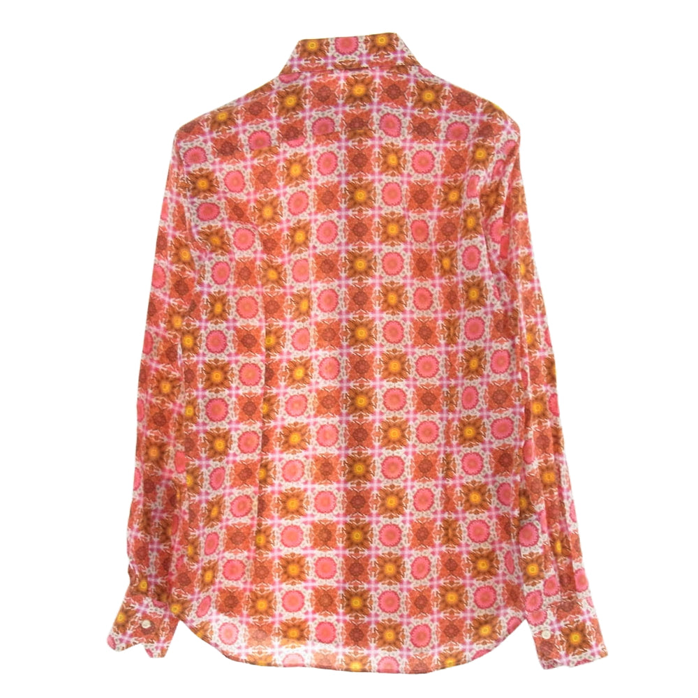 ETRO エトロ 花柄 長袖 シャツ レッド系 ピンク系 38【中古】