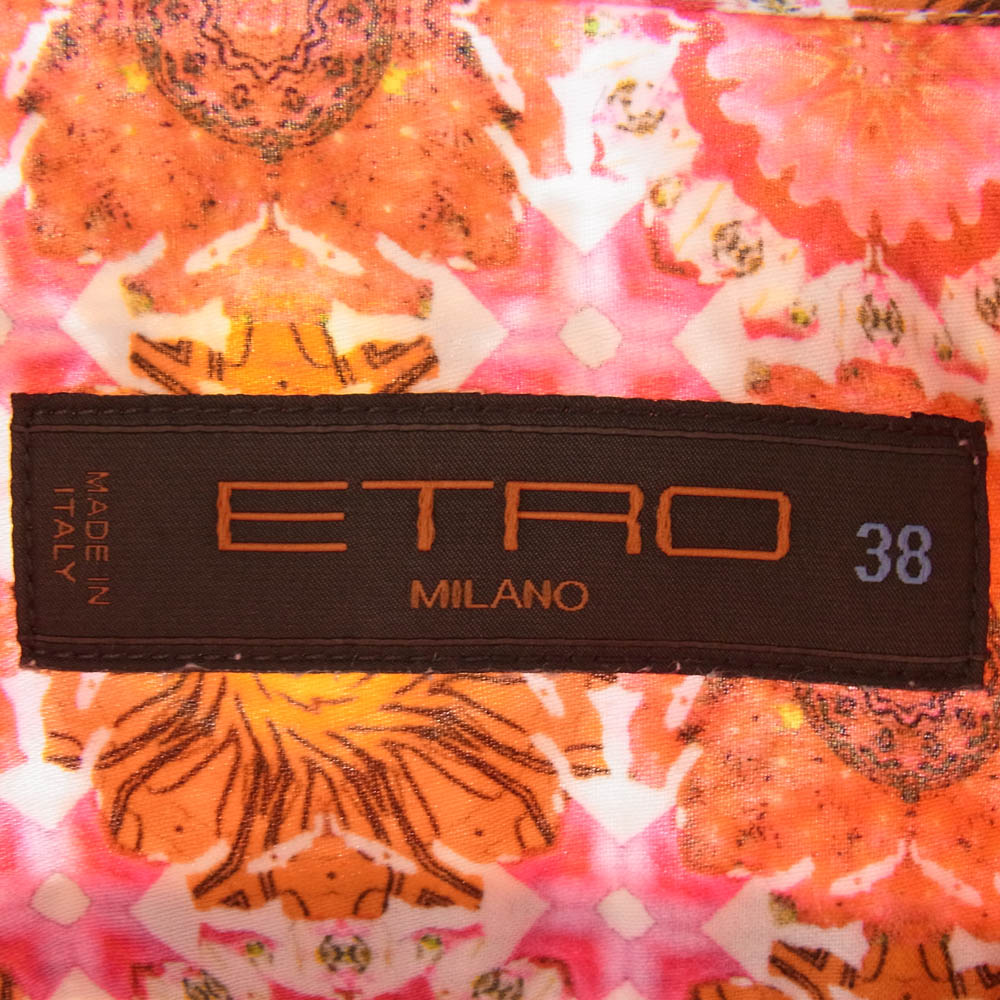 ETRO エトロ 花柄 長袖 シャツ レッド系 ピンク系 38【中古】