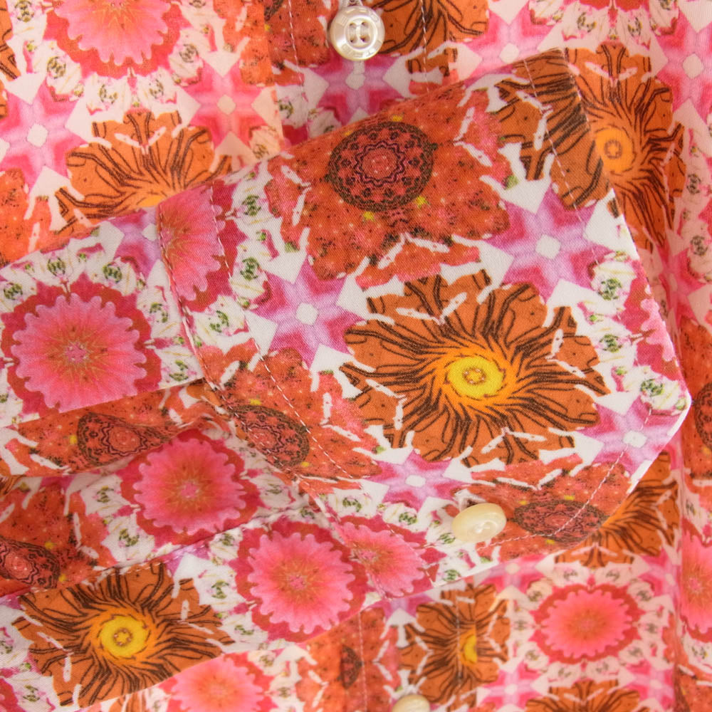 ETRO エトロ 花柄 長袖 シャツ レッド系 ピンク系 38【中古】