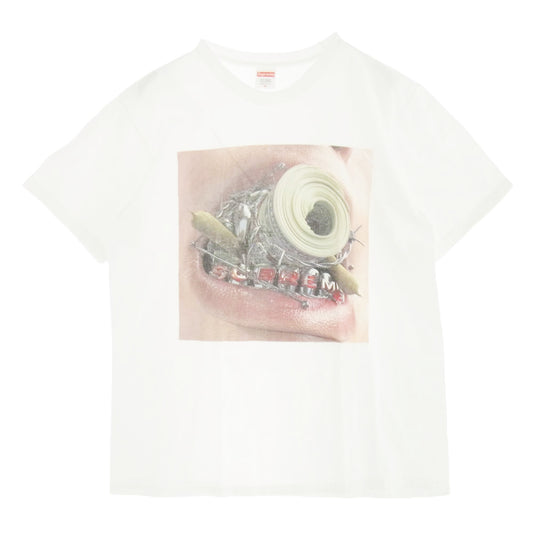 Supreme シュプリーム 22AW Braces Tee ブレース プリント Ｔシャツ 半袖カットソー ホワイト系 M【中古】