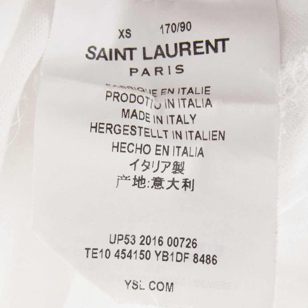 SAINT LAURENT サンローラン 17SS 454150 YB1DF ダイナソー プリント Ｔシャツ 半袖カットソー ホワイト系 XS【中古】