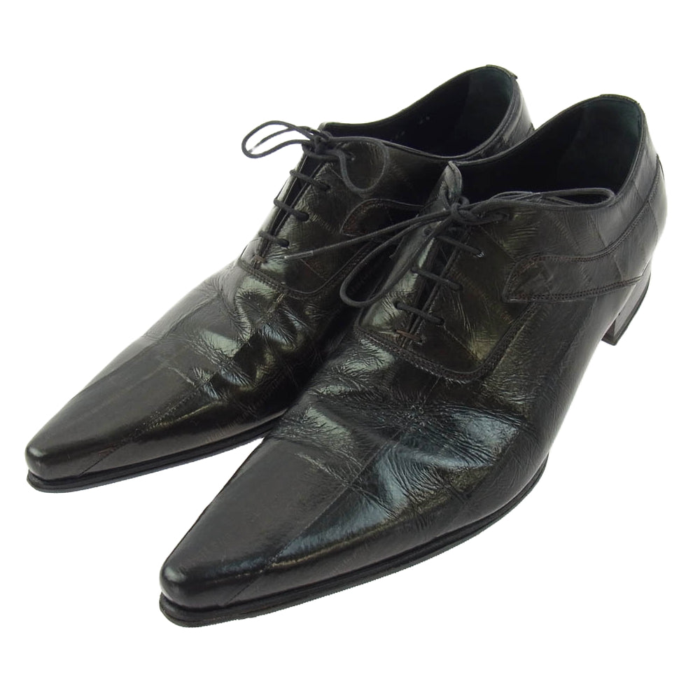 DOLCE&GABBANA ドルチェアンドガッバーナ 1640 8656 ポインテッドトゥ レザー シューズ ブラック系 6.5【中古】