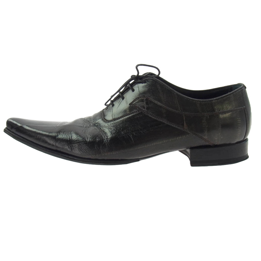 DOLCE&GABBANA ドルチェアンドガッバーナ 1640 8656 ポインテッドトゥ レザー シューズ ブラック系 6.5【中古】