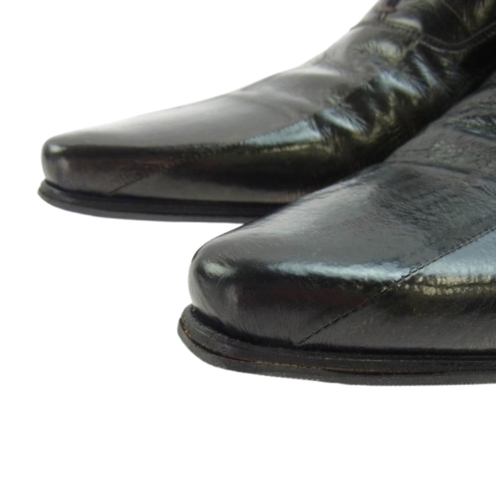 DOLCE&GABBANA ドルチェアンドガッバーナ 1640 8656 ポインテッドトゥ レザー シューズ ブラック系 6.5【中古】