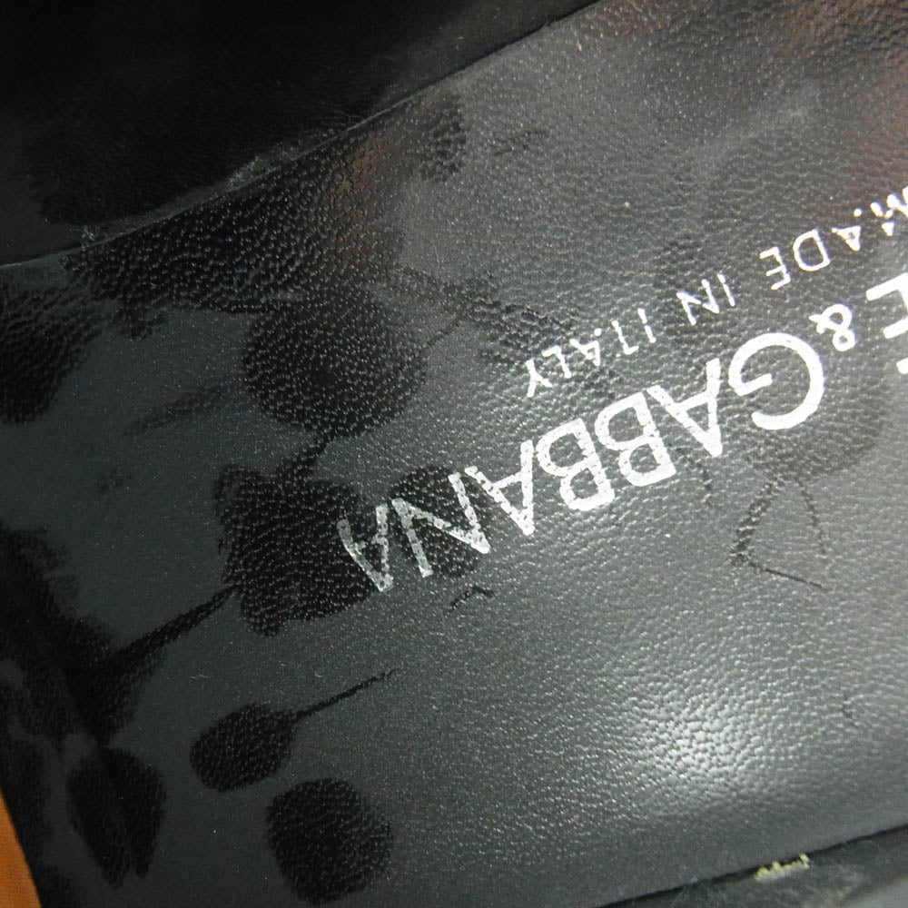 DOLCE&GABBANA ドルチェアンドガッバーナ 1640 8656 ポインテッドトゥ レザー シューズ ブラック系 6.5【中古】