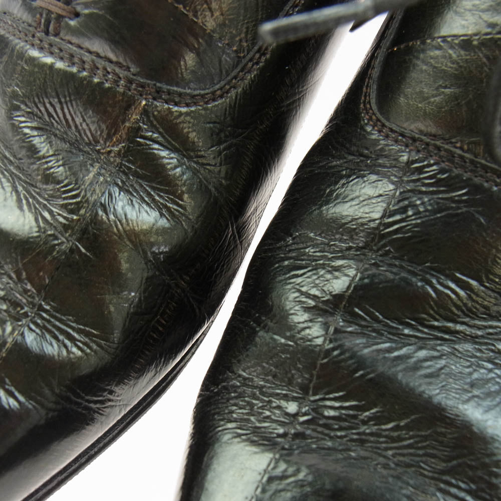 DOLCE&GABBANA ドルチェアンドガッバーナ 1640 8656 ポインテッドトゥ レザー シューズ ブラック系 6.5【中古】