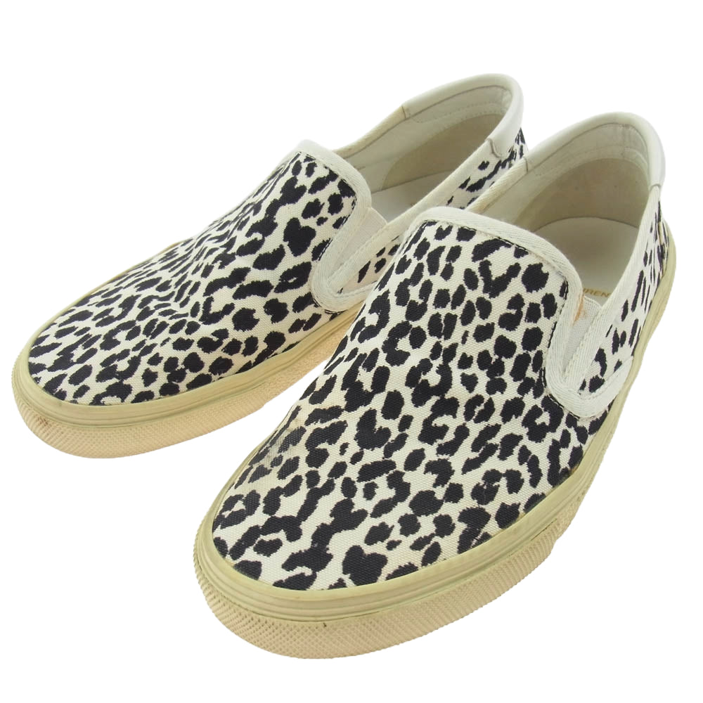 SAINT LAURENT サンローラン 340259 レオパード柄 スリッポン スニーカー ブラック系 ベージュ系 40【中古】