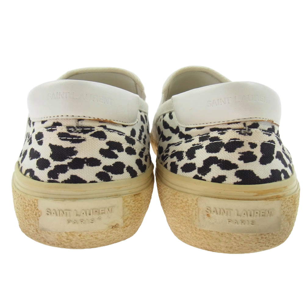SAINT LAURENT サンローラン 340259 レオパード柄 スリッポン スニーカー ブラック系 ベージュ系 40【中古】