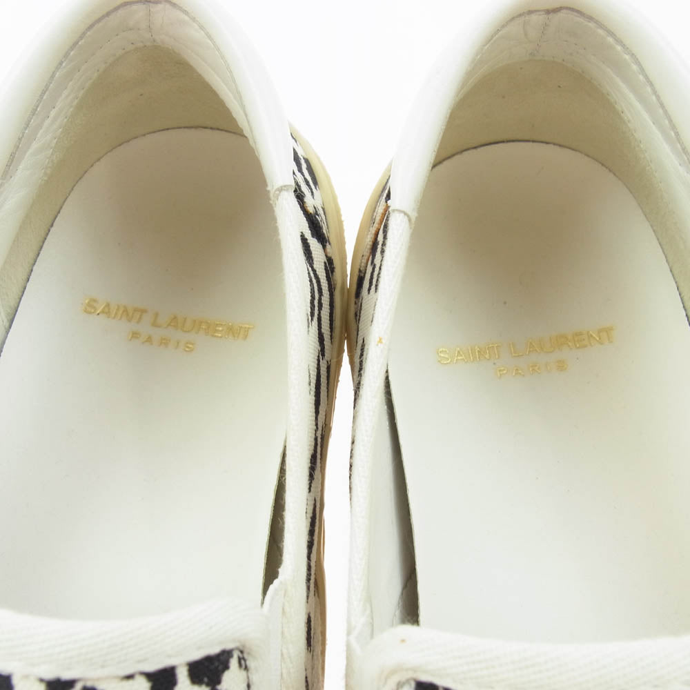 SAINT LAURENT サンローラン 340259 レオパード柄 スリッポン スニーカー ブラック系 ベージュ系 40【中古】