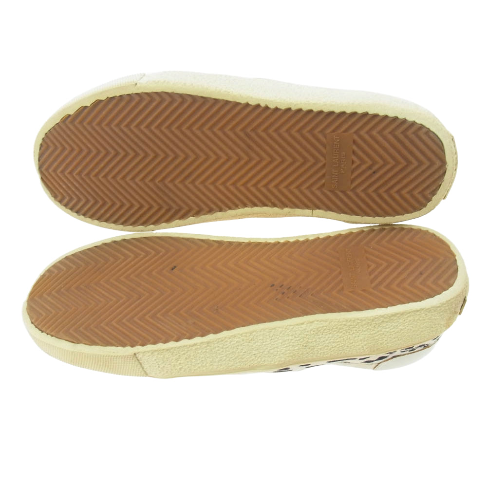 SAINT LAURENT サンローラン 340259 レオパード柄 スリッポン スニーカー ブラック系 ベージュ系 40【中古】