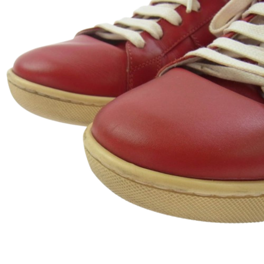 SAINT LAURENT サンローラン 330269 レザー ローカットスニーカー レッド系 41【中古】