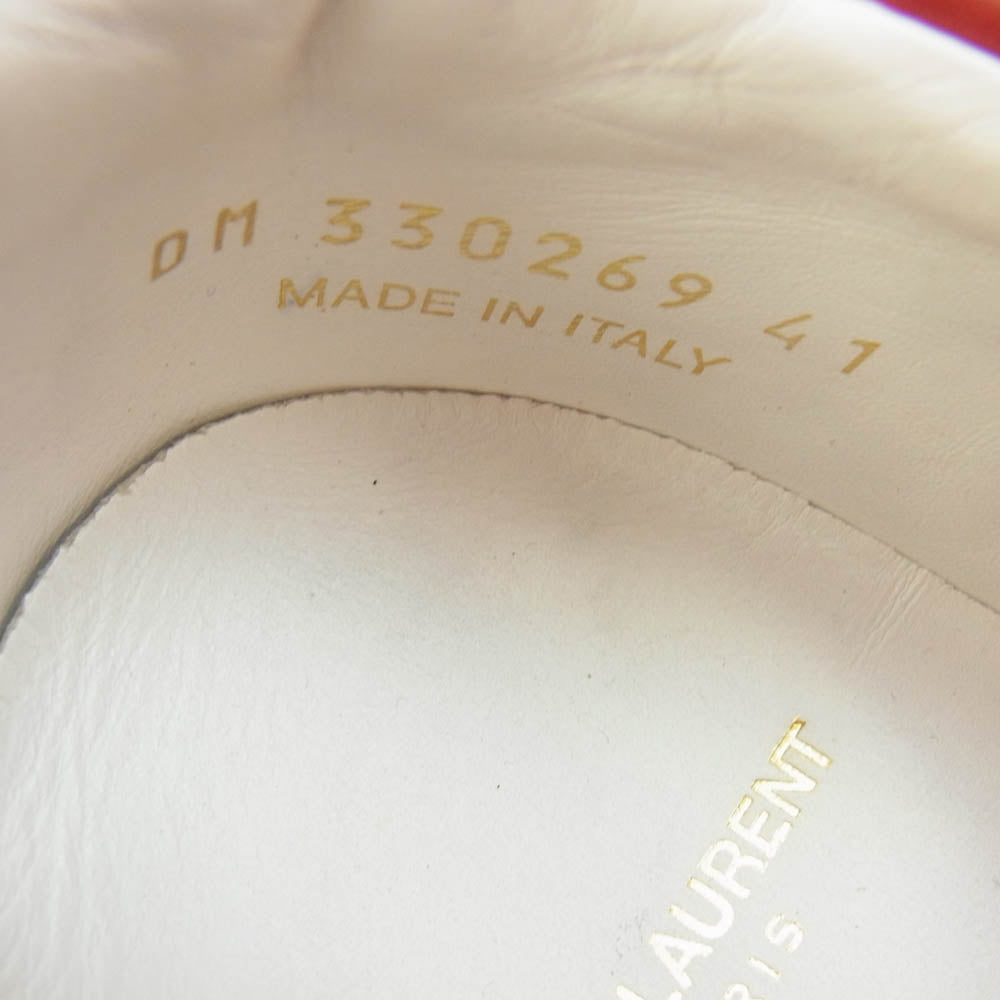 SAINT LAURENT サンローラン 330269 レザー ローカットスニーカー レッド系 41【中古】