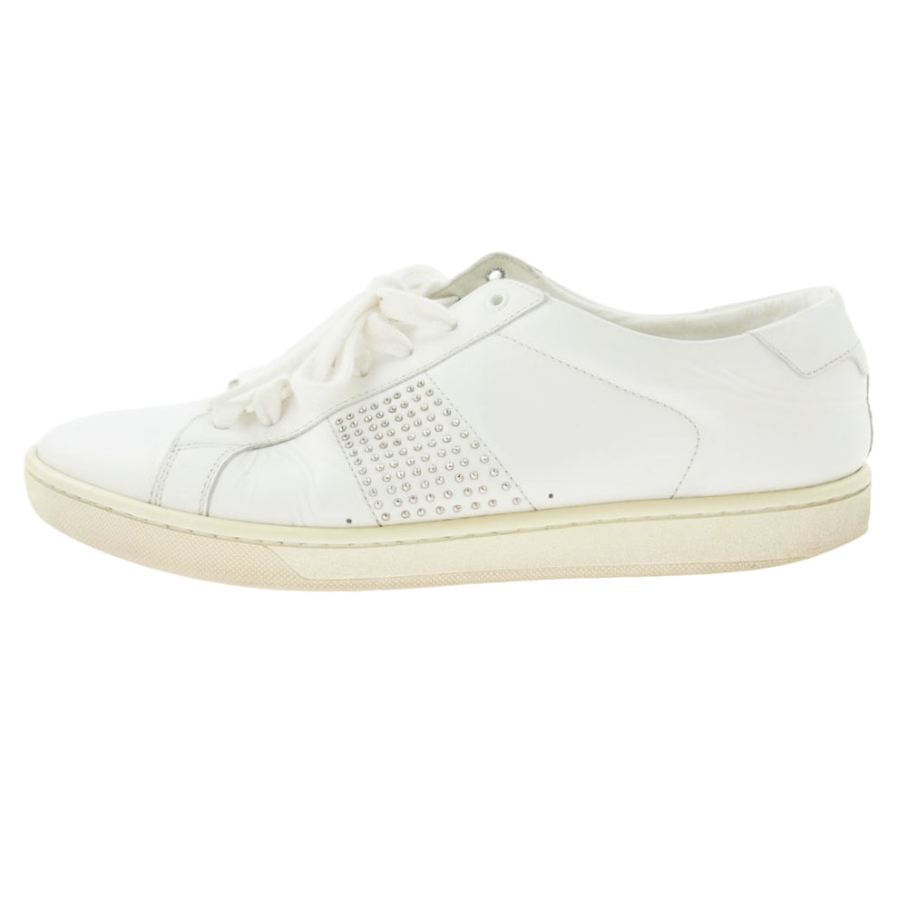 SAINT LAURENT サンローラン 322082 レザー スタッズ ローカットスニーカー ホワイト系 41【中古】