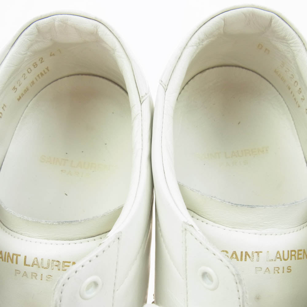 SAINT LAURENT サンローラン 322082 レザー スタッズ ローカットスニーカー ホワイト系 41【中古】