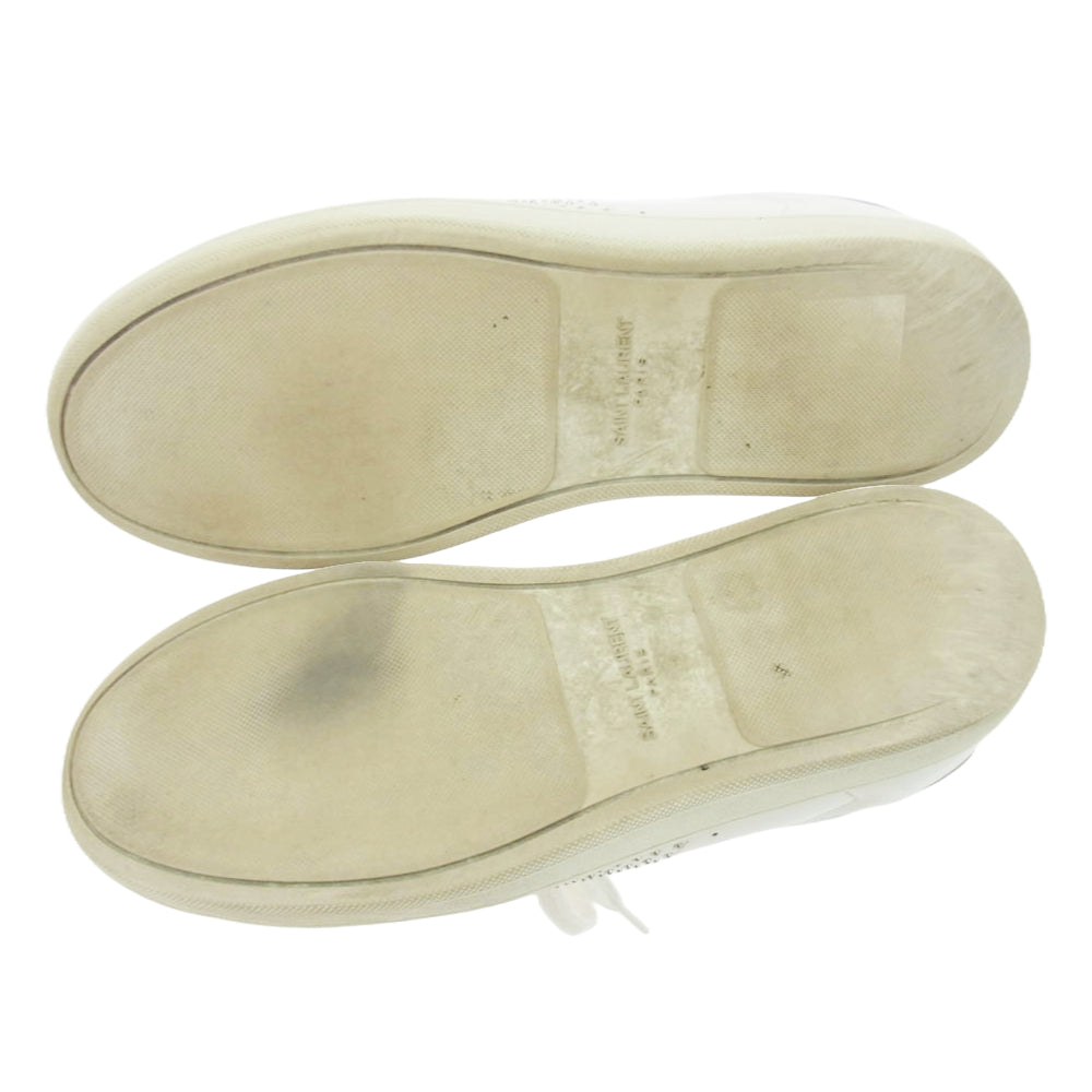 SAINT LAURENT サンローラン 322082 レザー スタッズ ローカットスニーカー ホワイト系 41【中古】