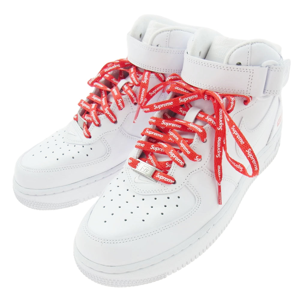 Supreme シュプリーム FZ8784-100 × NIKE AIR FORCE 1 MID エアフォース1 ミッド スニーカー ホワイト系 26cm【中古】
