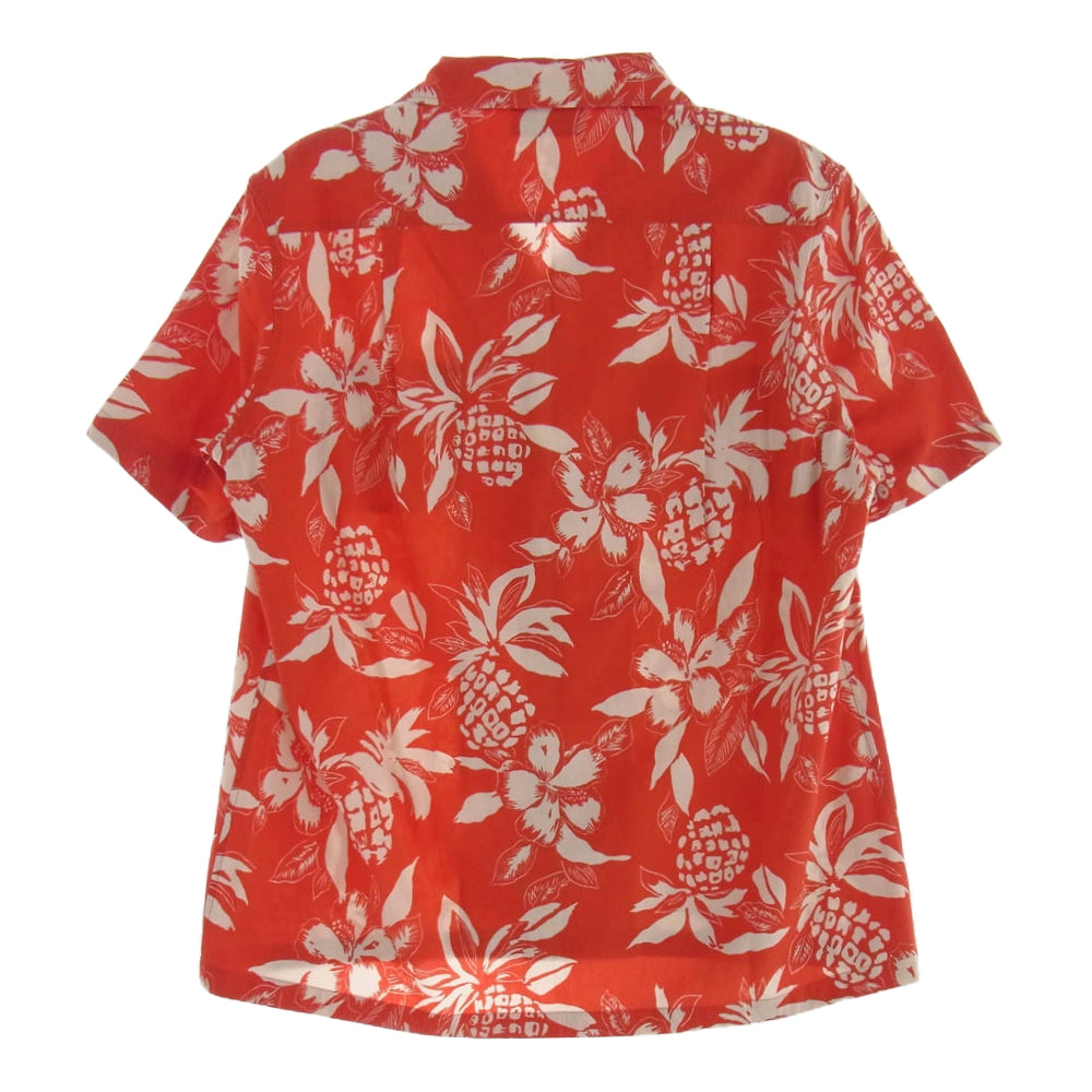 SAINT LAURENT サンローラン 17SS 415167 Y316P ハイビスカス パイナップル柄 アロハ 半袖 シャツ レッド系 37【中古】