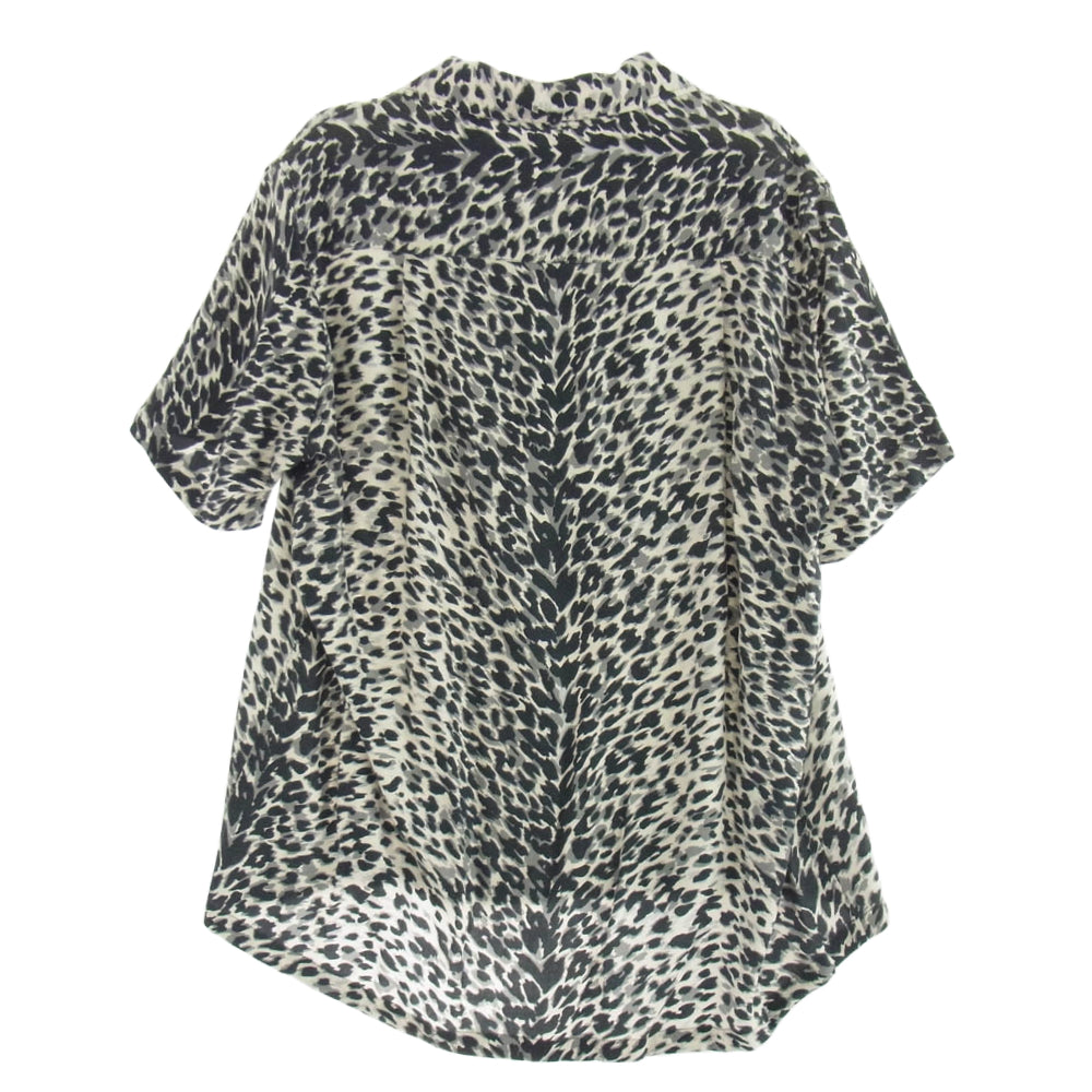 SAINT LAURENT サンローラン 17SS 415167 Y315P レオパード柄 オープンカラー レーヨン 半袖シャツ ブラック系 37【中古】