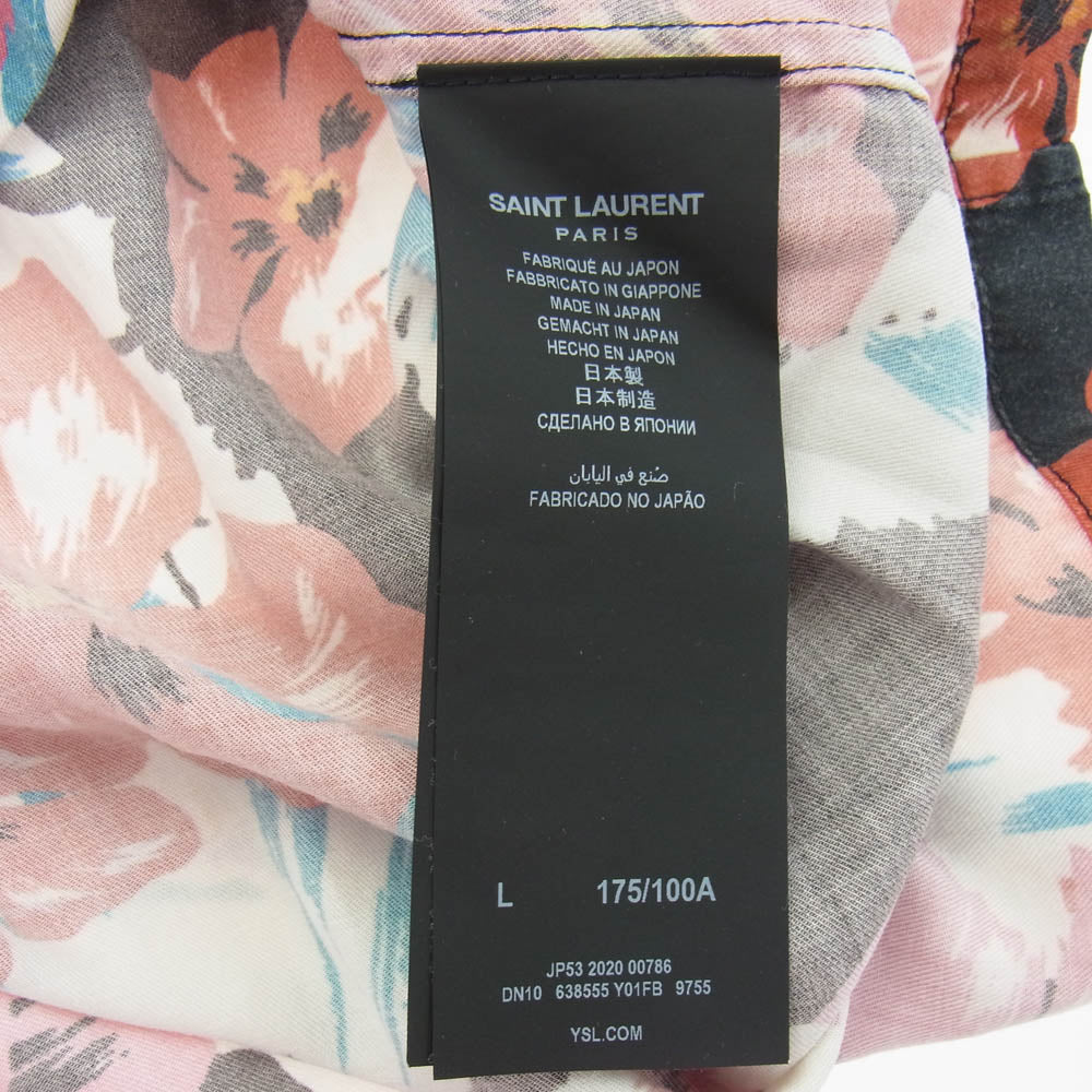 SAINT LAURENT サンローラン 21SS 638555 Y01FB ハワイアン オープンカラー  アロハ 半袖 シャツ ブラック系 マルチカラー系 L【中古】
