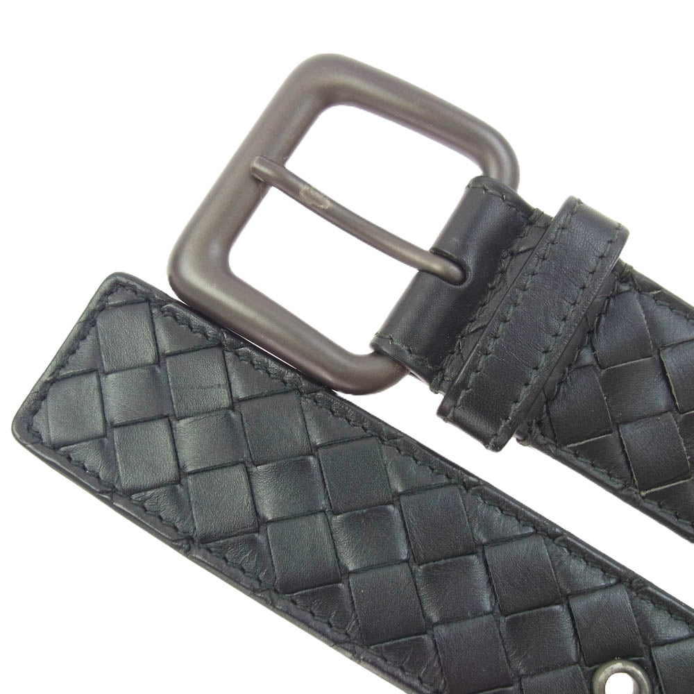BOTTEGAVENETA ボッテガヴェネタ イントレチャート レザー ベルト ブラック系【中古】