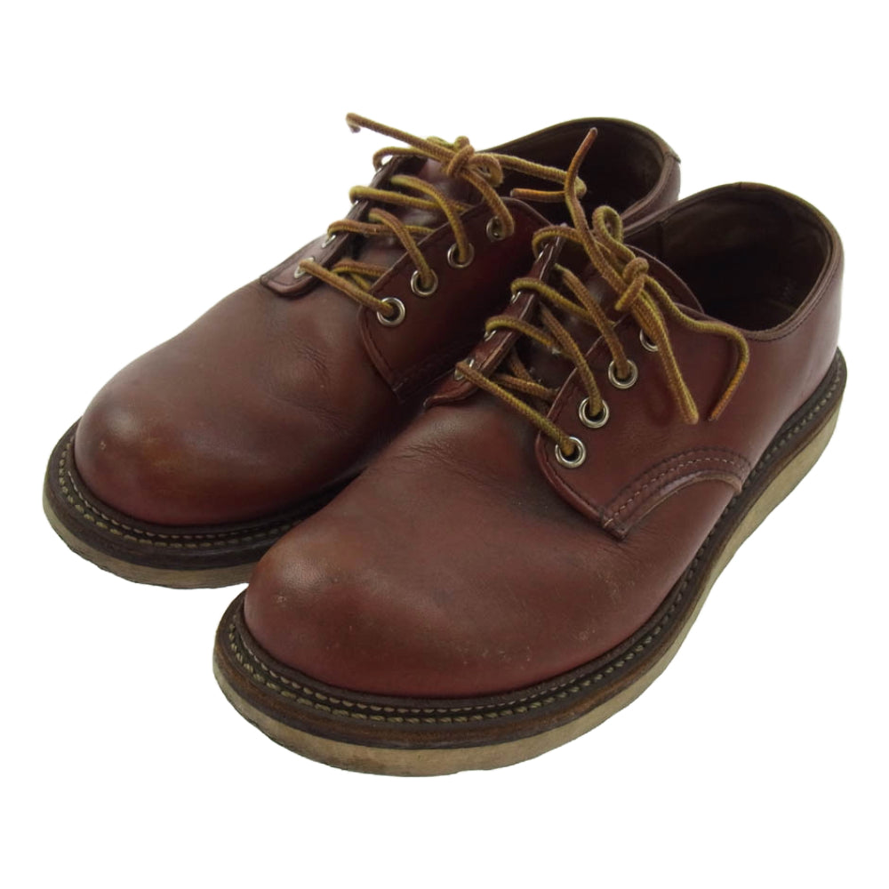 RED WING レッドウィング 8001 WORK OXFORD ROUND TOE オックスフォード 赤茶 オロラセット プレーントゥ ブーツ ブラウン系 24.5cm【中古】