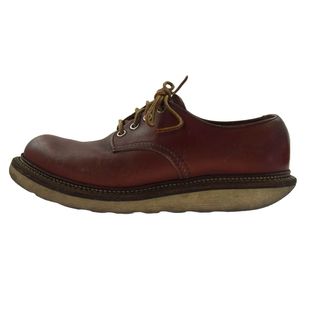 RED WING レッドウィング 8001 WORK OXFORD ROUND TOE オックスフォード 赤茶 オロラセット プレーントゥ ブーツ ブラウン系 24.5cm【中古】