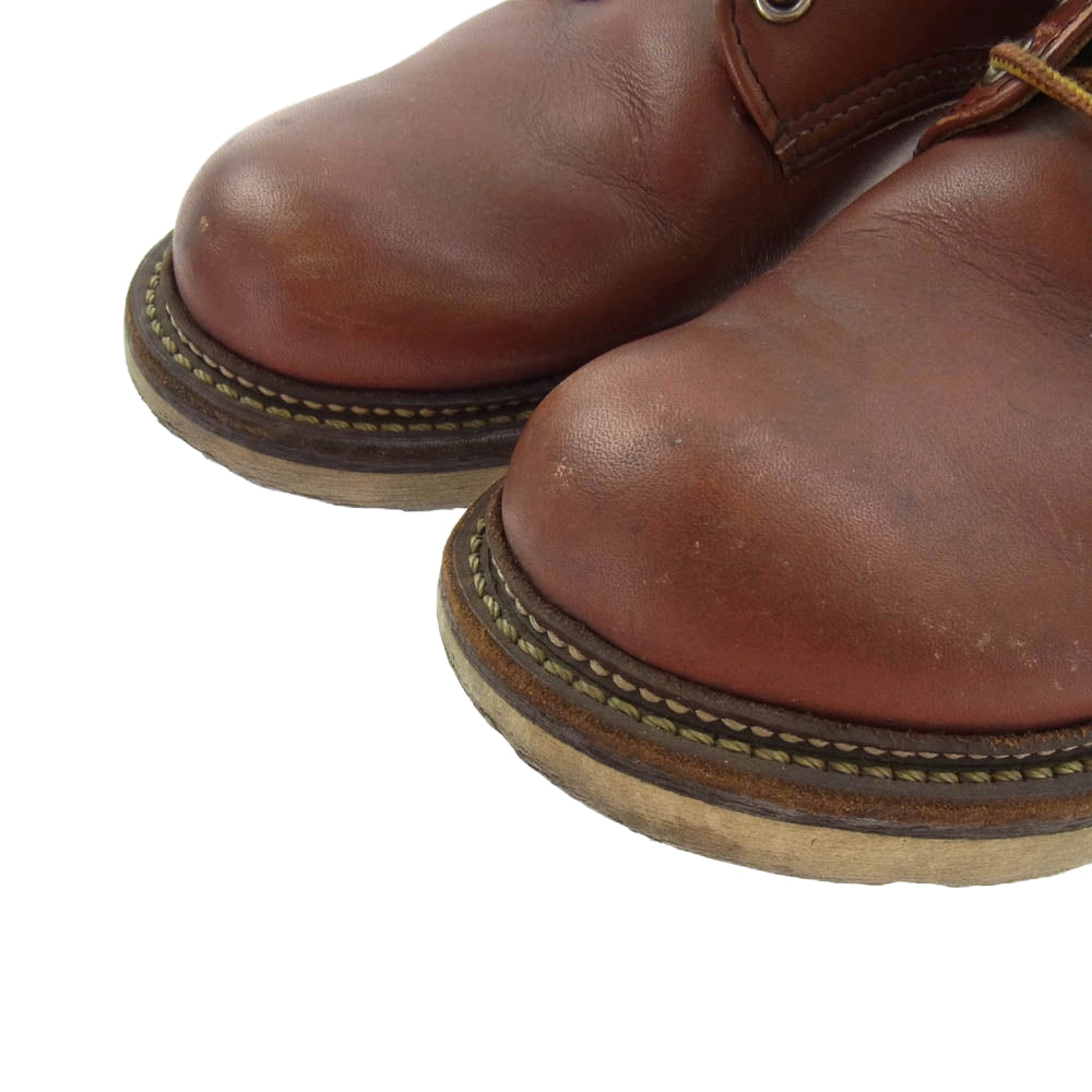 RED WING レッドウィング 8001 WORK OXFORD ROUND TOE オックスフォード 赤茶 オロラセット プレーントゥ ブーツ ブラウン系 24.5cm【中古】