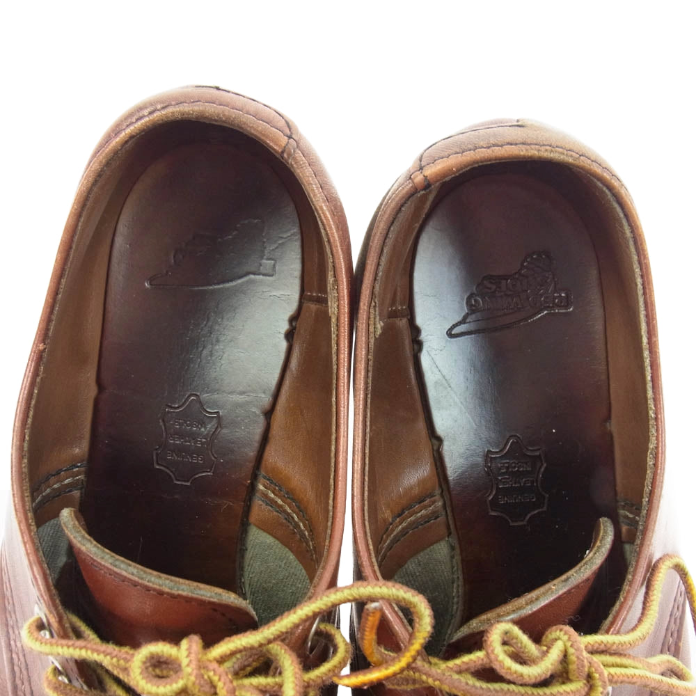 RED WING レッドウィング 8001 WORK OXFORD ROUND TOE オックスフォード 赤茶 オロラセット プレーントゥ ブーツ ブラウン系 24.5cm【中古】