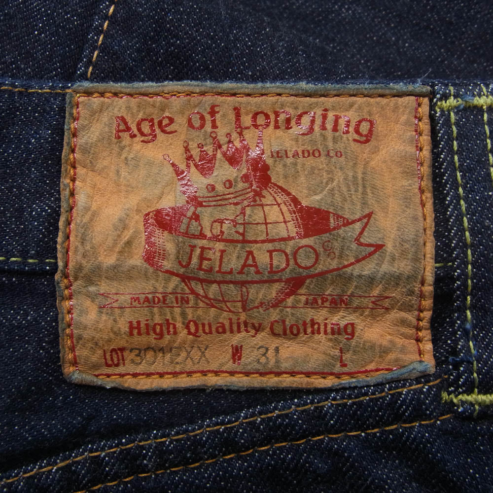 JELADO ジェラード JP94301E Age of Longing Black tag 301EXX Denim Pants 加工 黒タグ デニム パンツ インディゴブルー系 31【新古品】【未使用】【中古】