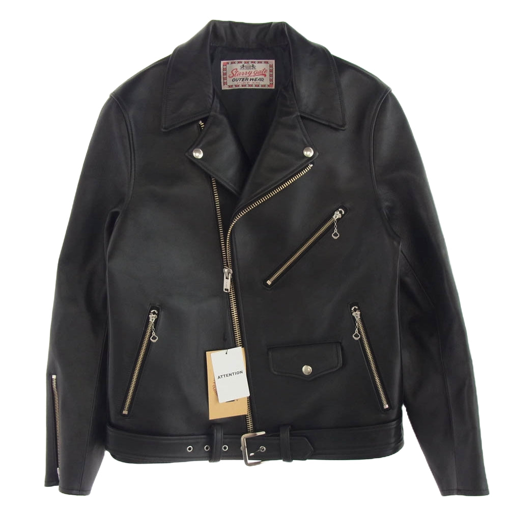JELADO ジェラード SG71428 Rebel Jacket Horse Hide Semi Aniline Finish Black 茶芯 ホースハイド ダブル ライダース ジャケット ブラック系 M【新古品】【未使用】【中古】