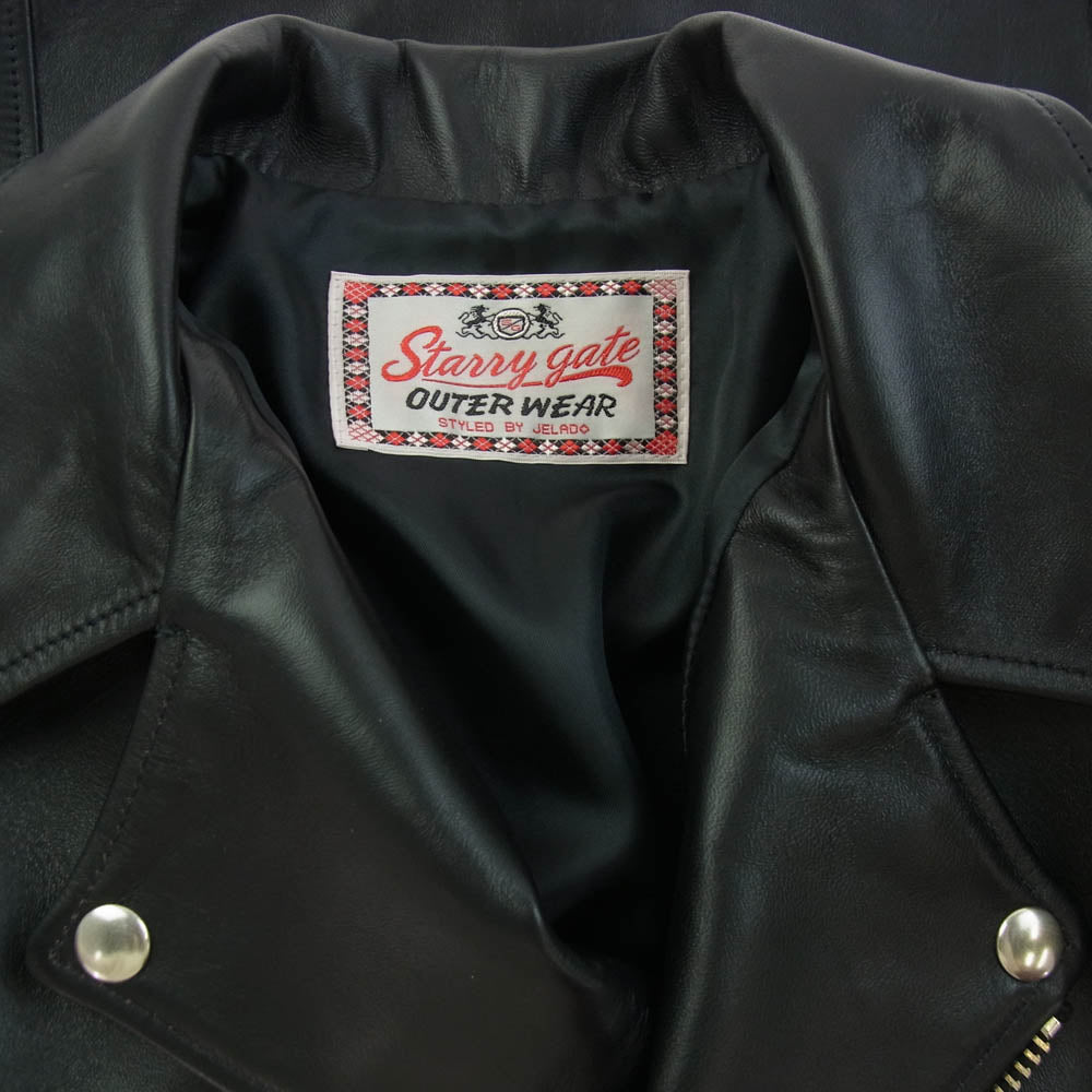 JELADO ジェラード SG71428 Rebel Jacket Horse Hide Semi Aniline Finish Black 茶芯 ホースハイド ダブル ライダース ジャケット ブラック系 M【新古品】【未使用】【中古】