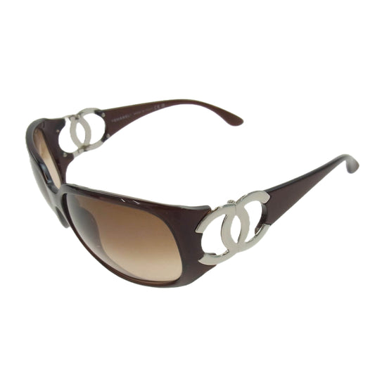 CHANEL シャネル 6014 ココマーク デザイン サングラス アイウェア ブラウン系【中古】