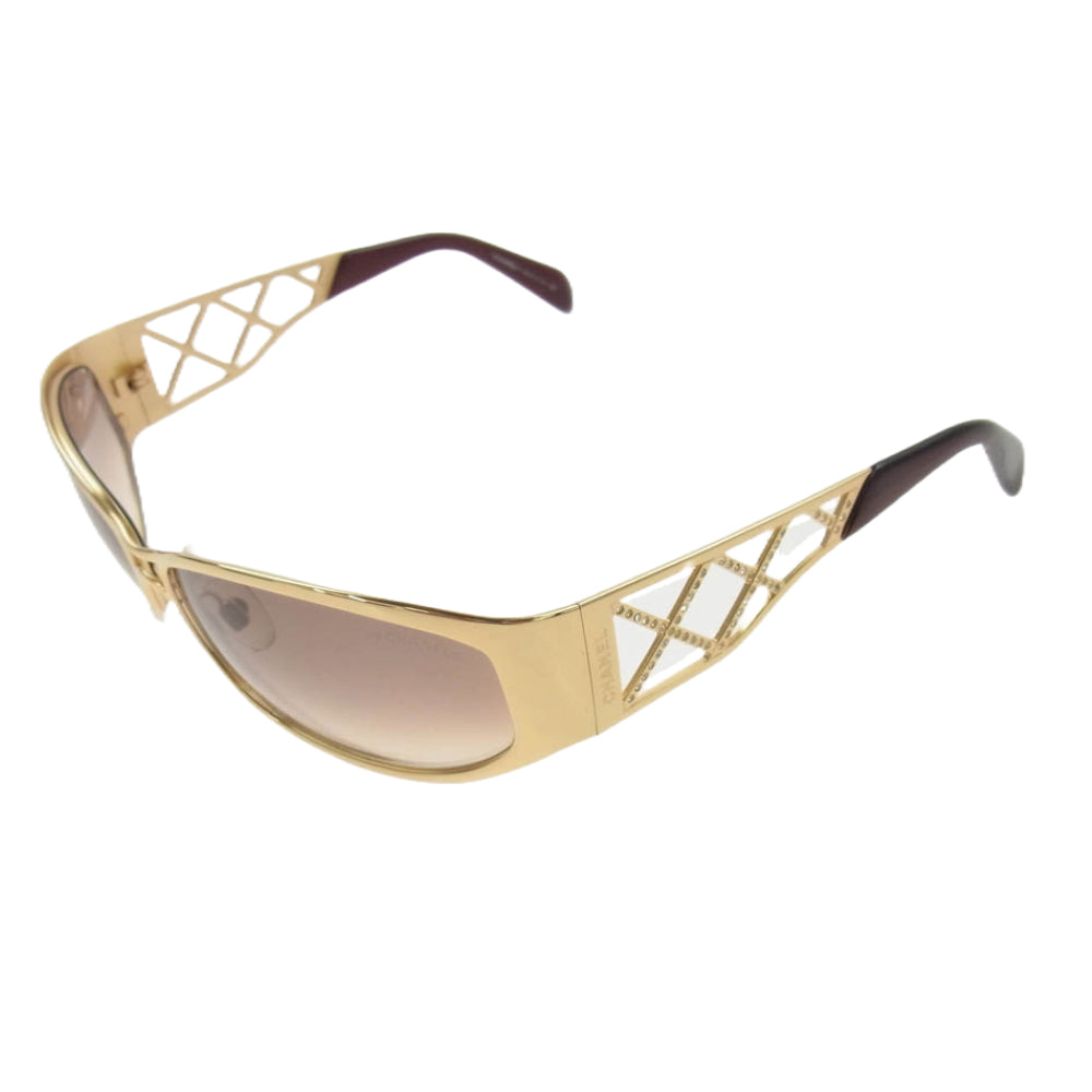 CHANEL シャネル 4110-B ライトストーン サングラス アイウェア ゴールド系【中古】