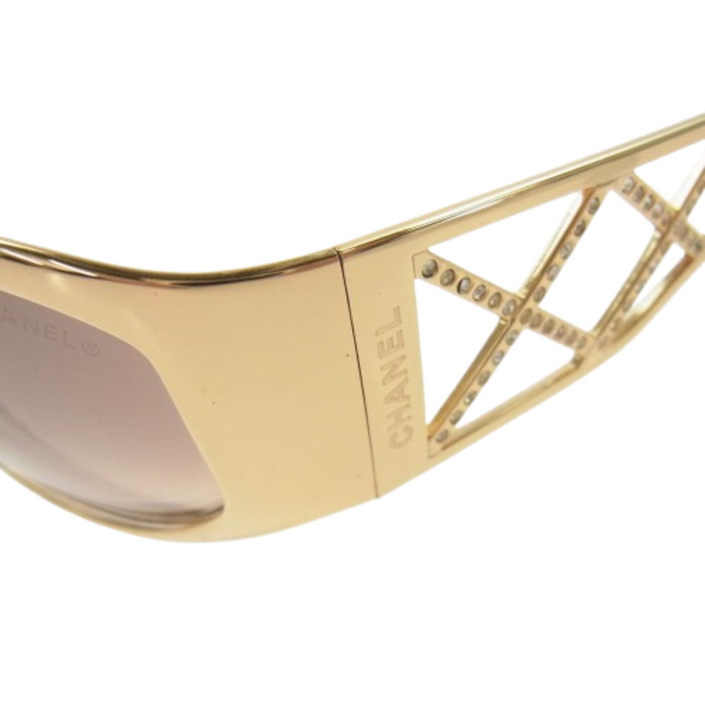 CHANEL シャネル 4110-B ライトストーン サングラス アイウェア ゴールド系【中古】