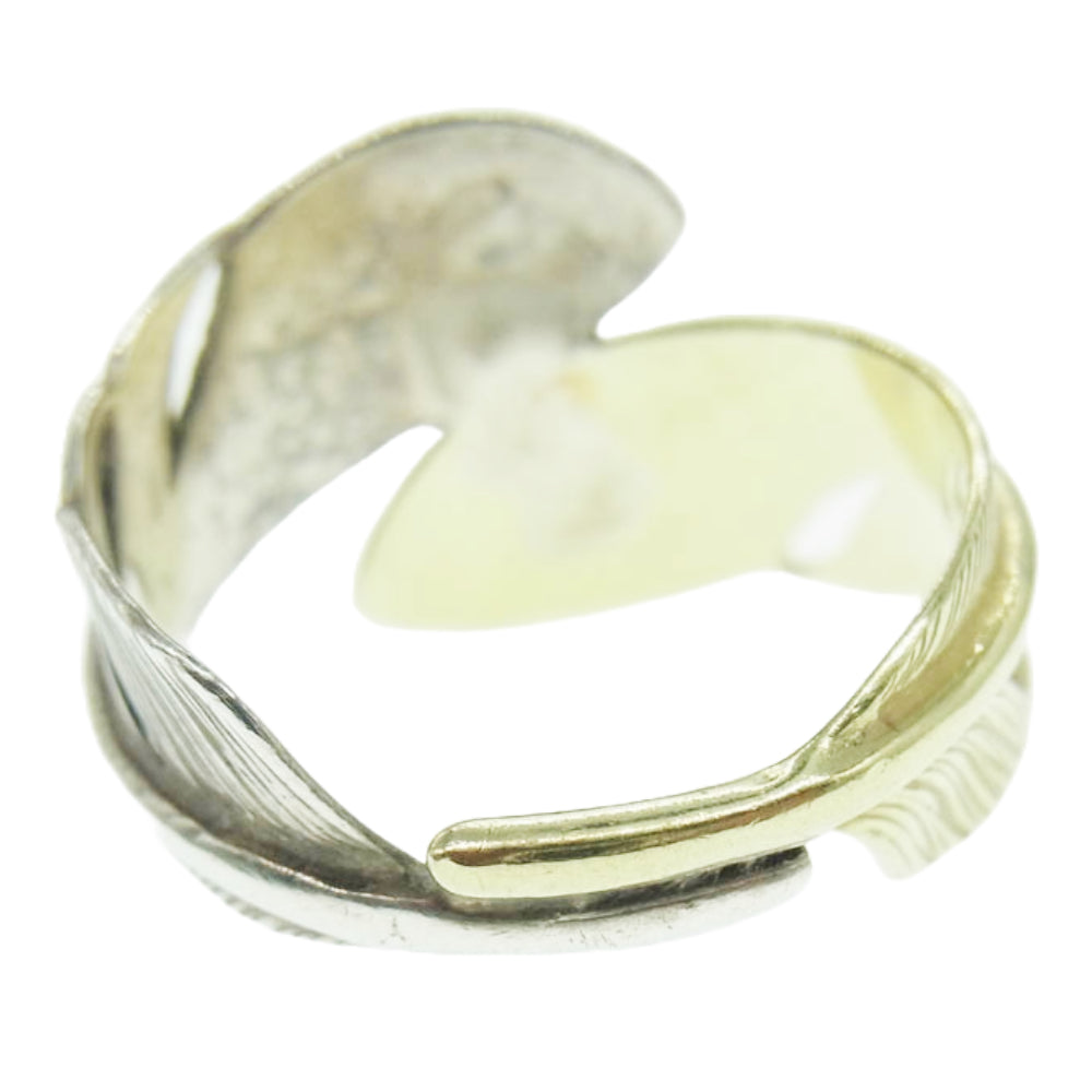 WINGROCK ウィングロック ダブルフェザー リング ゴールド シルバー シルバー系 ゴールド系 9号【中古】