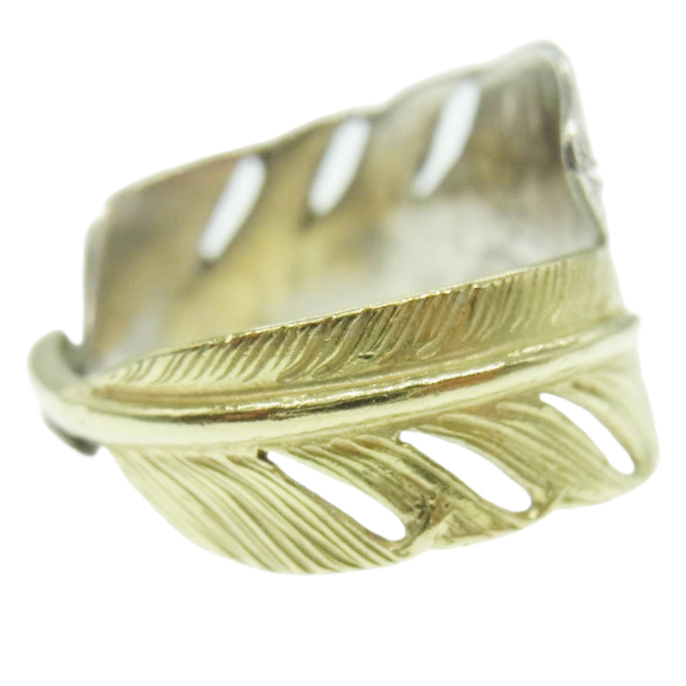 WINGROCK ウィングロック ダブルフェザー リング ゴールド シルバー シルバー系 ゴールド系 9号【中古】