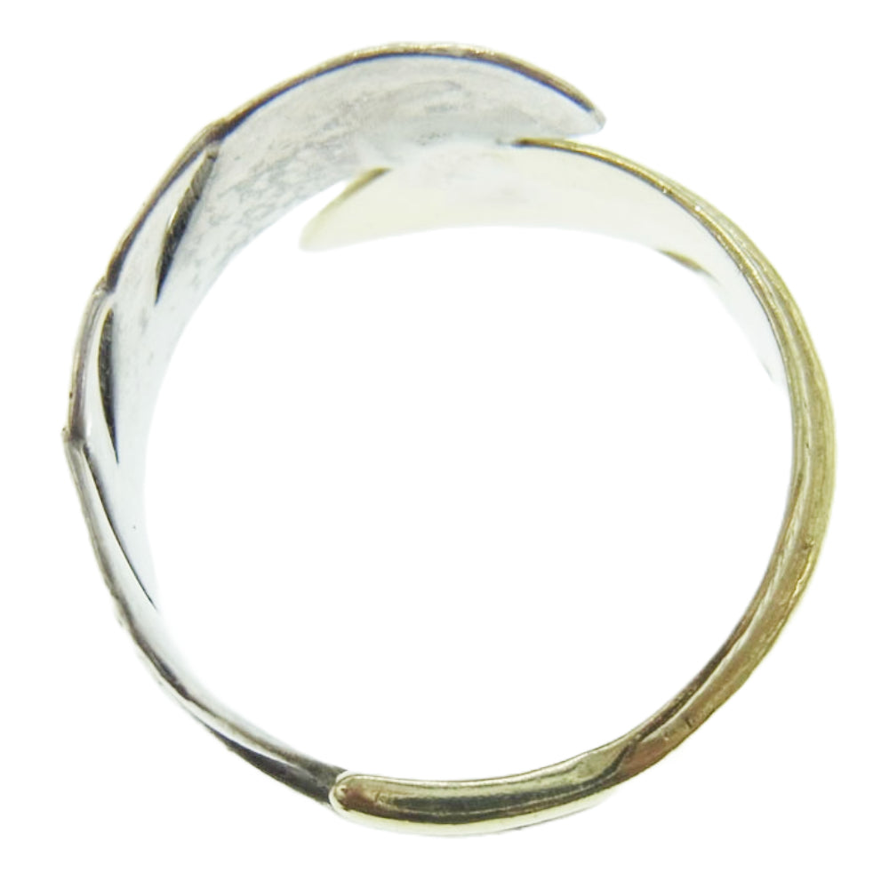 WINGROCK ウィングロック ダブルフェザー リング ゴールド シルバー シルバー系 ゴールド系 9号【中古】